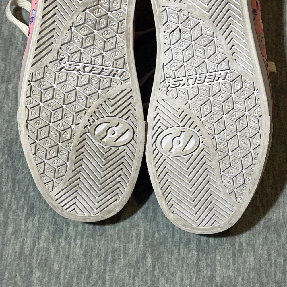 Heelys Pro 20 Prints Youth 6 Women 7 Pink Skate Shoe‎ Rainbow Graphic Laces EUC